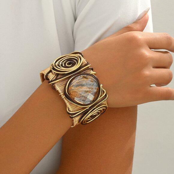 Handmade Jewelry - ✨ Zinc Alloy Spiral Cuff Bracelet | Statement ✨